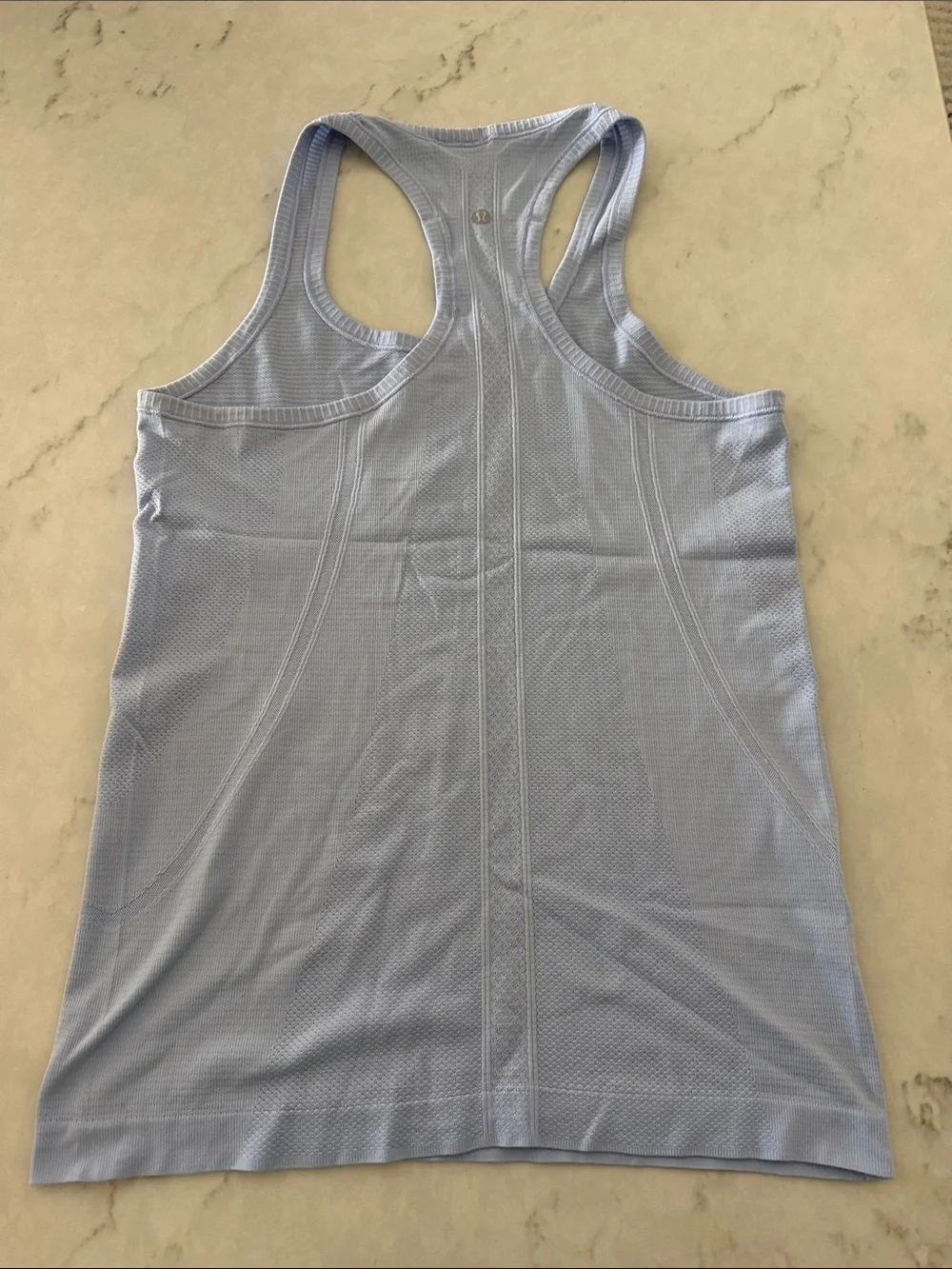 lululemon athletica Light Blue Racerback Tank Swiftly Tech hip length Lavendar